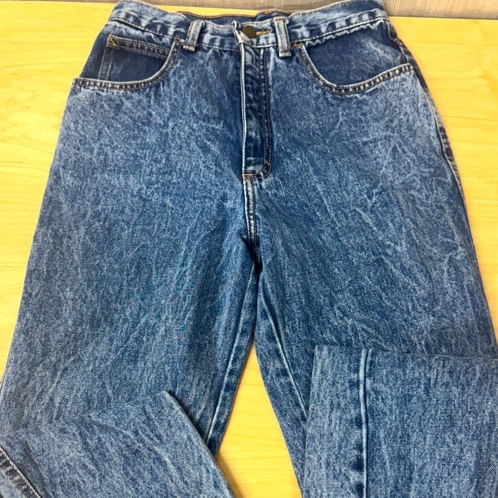 80’s Vintage Zena Relaxed Fit high waist straight leg Acid Wash Jeans size 7